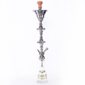 Single hose ice chamber stainless steel rod golden pattern base hookahs